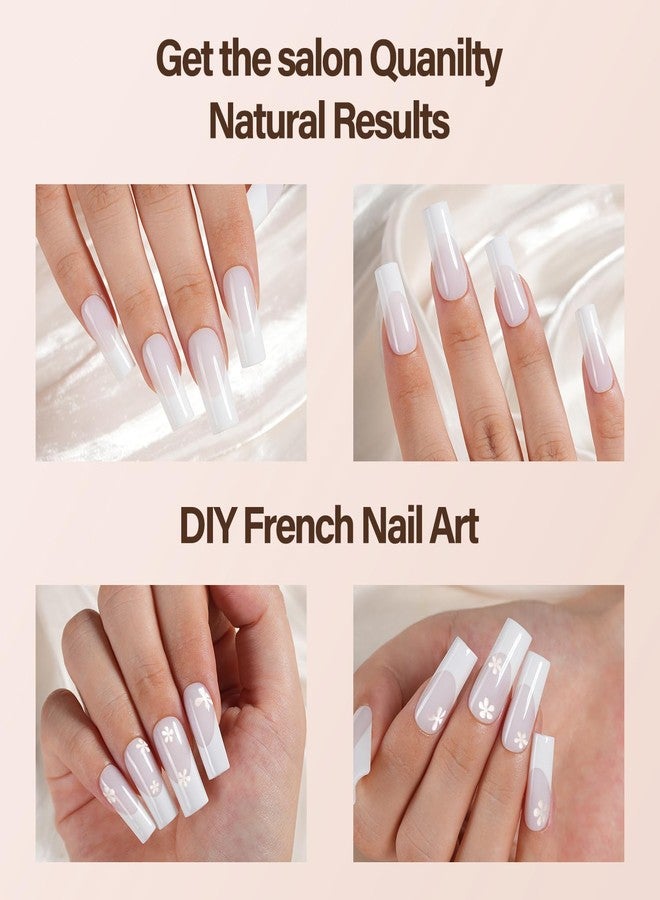 VANSIHO 150Pcs French Gel Nails, Vansiho White French Tip Press on Nails, Milky White Long Square Soft Gel Nail Tips, Acrylic Fake Nails for Nail Art DIY 15 Sizes - Image 4